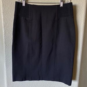 Roz & Ali Black Stretch Ponte Pencil Skirt Medium